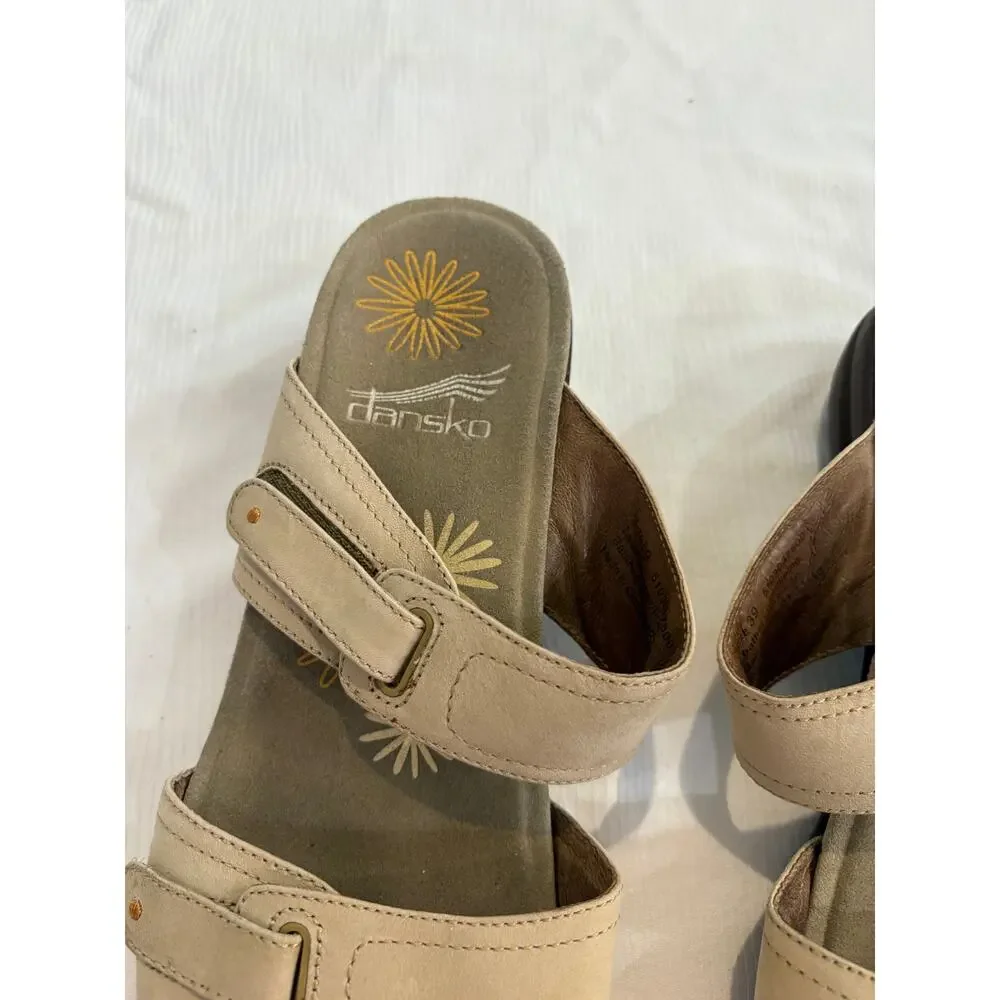 Dansko Isabel Tan Leather Adjustable ortho comfort Slide Sandals Womens 39 8.5-9 - Picture 6 of 12